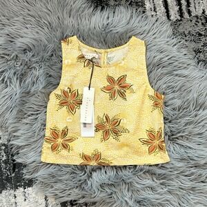 Kinderkind Girls Fitted Floral Yellow Top Size 6Y Boho Style Top